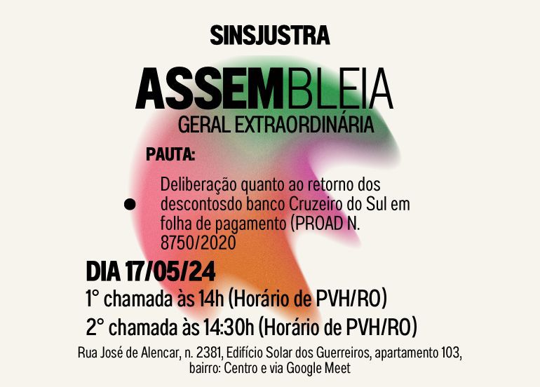 17/05/2024 CONVOCAÇÃO ASSEMBLÉIA GERAL EXTRAORDINÁRIA